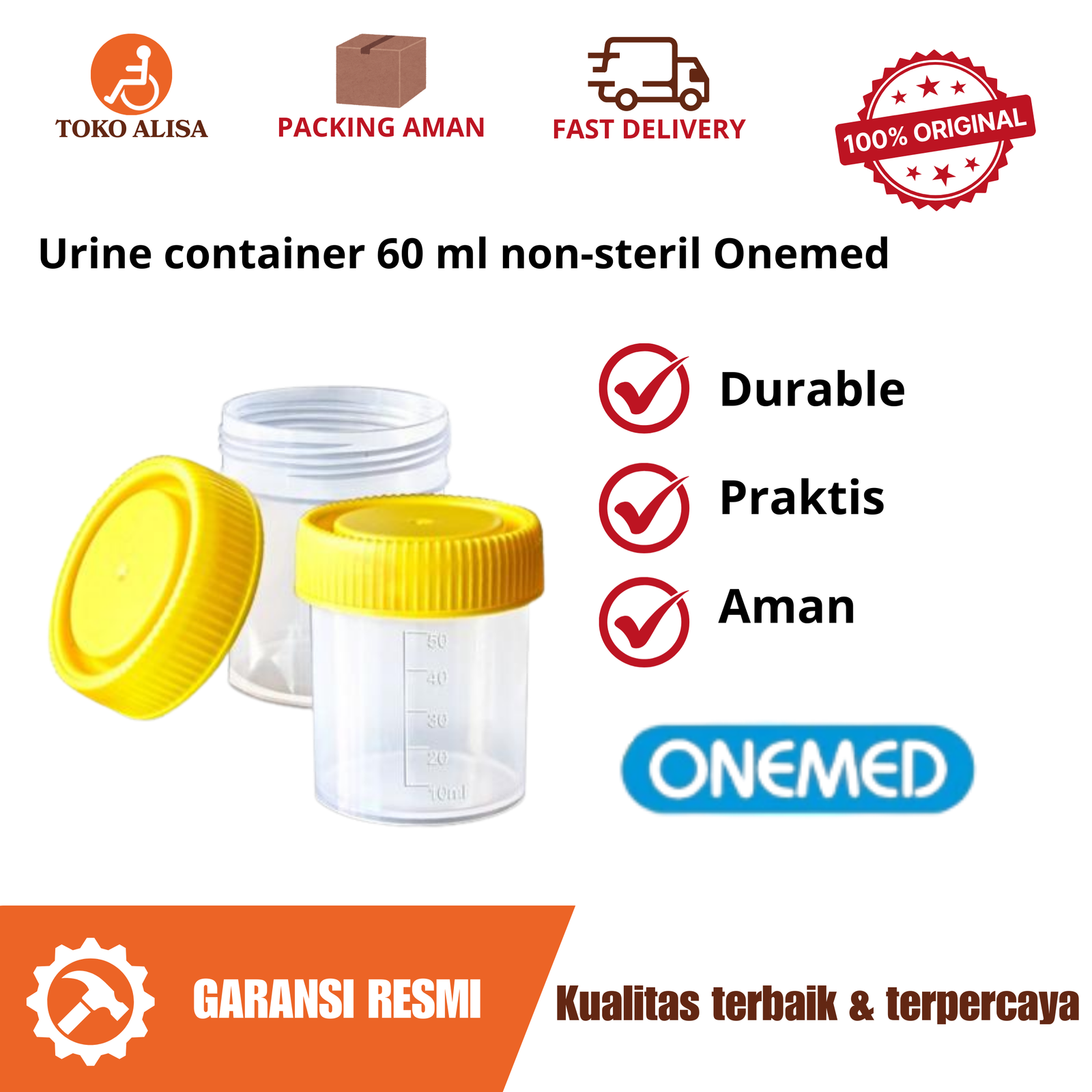 Urine container 60 ml non-steril Onemed